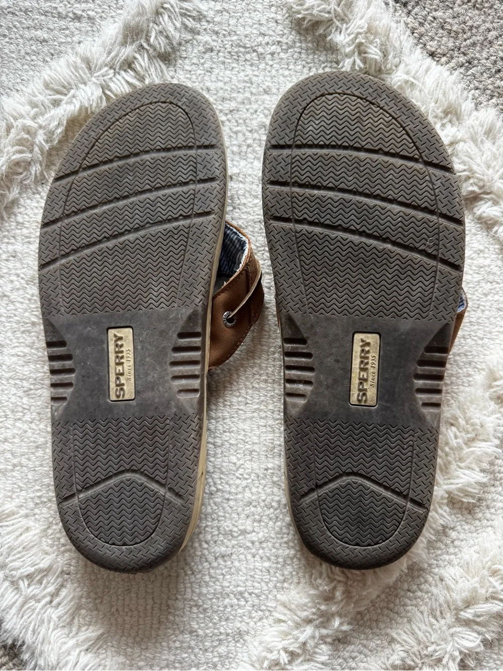 Sperry Brown Leather Men's Flip Sandals, Size 10